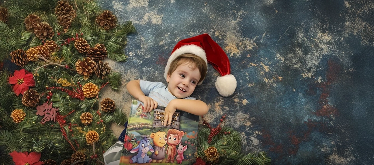 Child holding a Craft a Tale book.