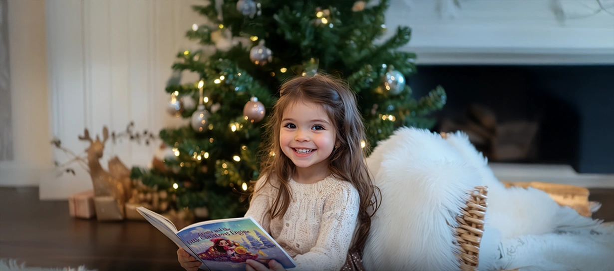Child holding a Craft a Tale book.